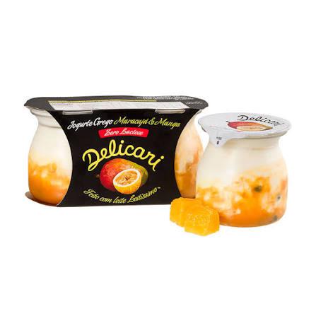 IOGURTE GREGO DELICARI 340G ZERO LACTOSE MARACUJA E MANGA
