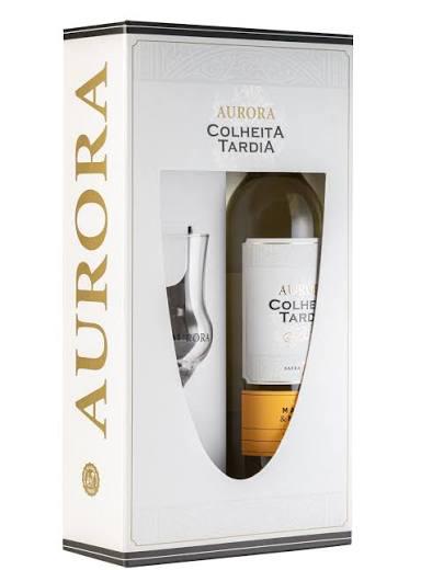 KIT VINHO AURORA COLHEITA TARDIA 500ML C/TACA