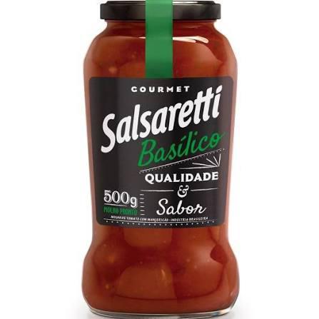 MOLHO DE TOMATE SALSARETTI GOURMET VD 500G BASILICO