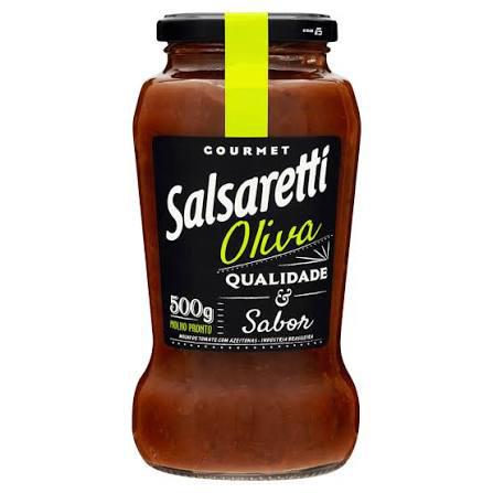 MOLHO DE TOMATE SALSARETTI GOURMET VD 500G OLIVA