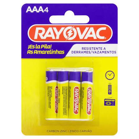 PILHA RAYOVAC AMAR.C/4UN (AAA) PALITO
