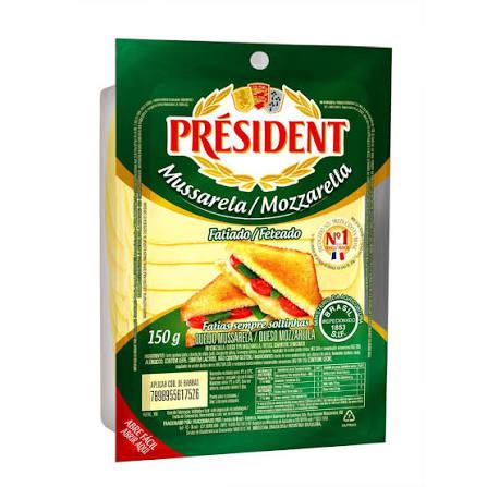QUEIJO PRESIDENT 150G MUSSARELA FATIADA