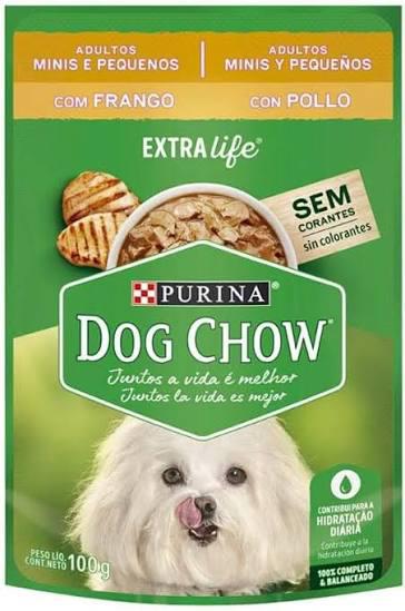RACAO P/CAES DOG CHOW SACHET 100G MINI PEQ FRANGO