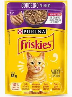 RACAO P/GATOS FRISKIES 85G CORDEIRO AO MOLHO