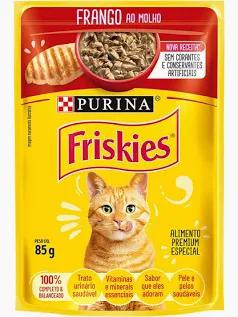 RACAO P/GATOS FRISKIES 85G FRANGO AO MOLHO