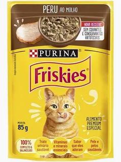 RACAO P/GATOS FRISKIES 85G PERU AO MOLHO