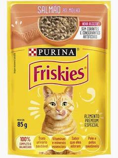 RACAO P/GATOS FRISKIES 85G SALMAO AO MOLHO