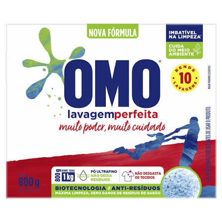 SABAO EM PO OMO CX 800G LAVAGEM PERFEITA