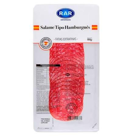 SALAME RAR 80G HAMBURGUES FATIADO
