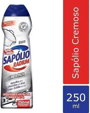 SAPONACEO SAPOLIO RADIUM 250ML/300ML CREMOSO LIMPA INOX