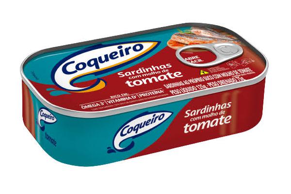 SARDINHA COQUEIRO LT 125G COM MOLHO DE TOMATE