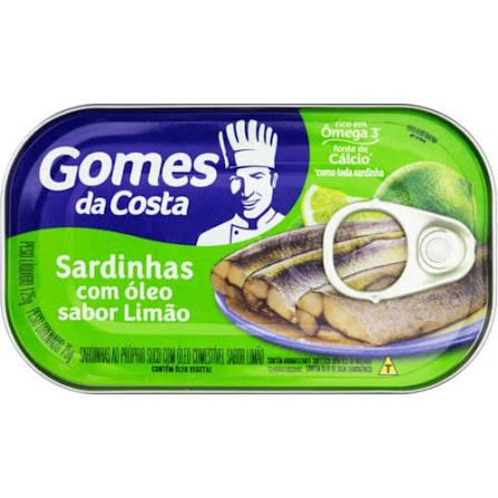 SARDINHA GOMES DA COSTA LT 125G COM LIMAO
