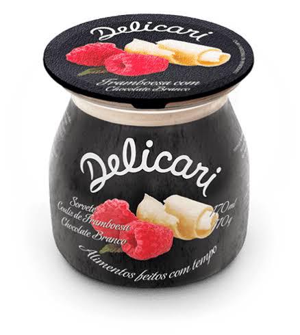 SORVETE DELICARI PT 110G FRAMBOESA C/CHOCOLATE BRANCO