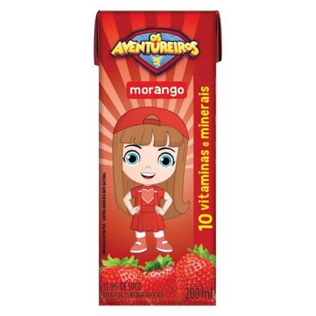 SUCO OS AVENTUREIROS TP 200ML MORANGO
