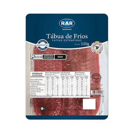 TABUA DE FRIOS RAR 120G SALAME ESPANHOL, HAMB E COPA ESP
