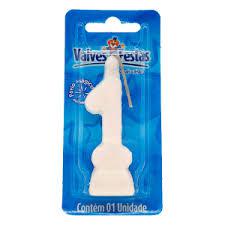 VELA VALVES FESTAS GLITER Nº1 BRANCA