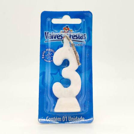 VELA VALVES FESTAS GLITER Nº3 BRANCA