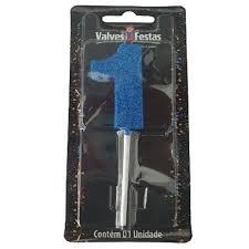 VELA VALVES FESTAS PALITO GLITTER Nº1 AZUL