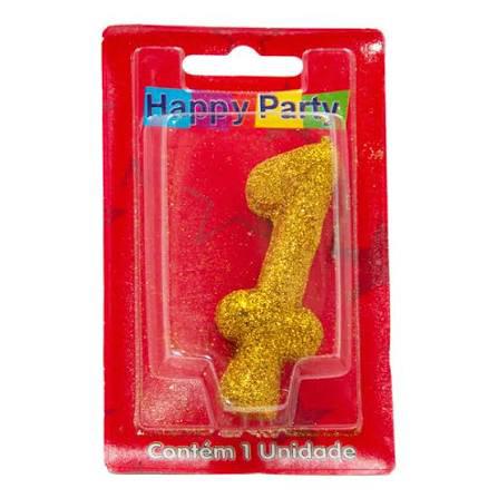 VELA VALVES FESTAS SUPER GLITTER Nº1 OURO