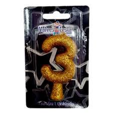 VELA VALVES FESTAS SUPER GLITTER Nº3 OURO