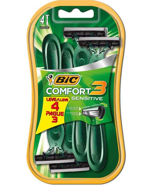 Aparelho Bic Confort 3 Pele Sensivel Embalagem Leve 4 Pague 3