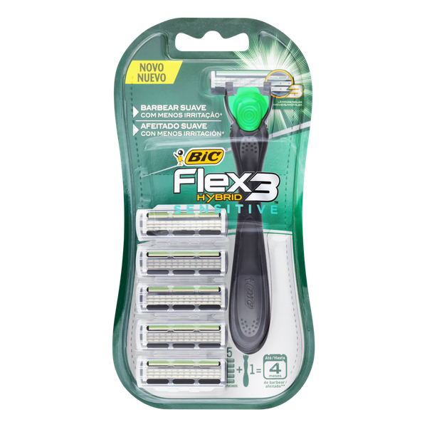 Aparelho Bic Flex 3 Hybrido Sensitive 5 Cargas