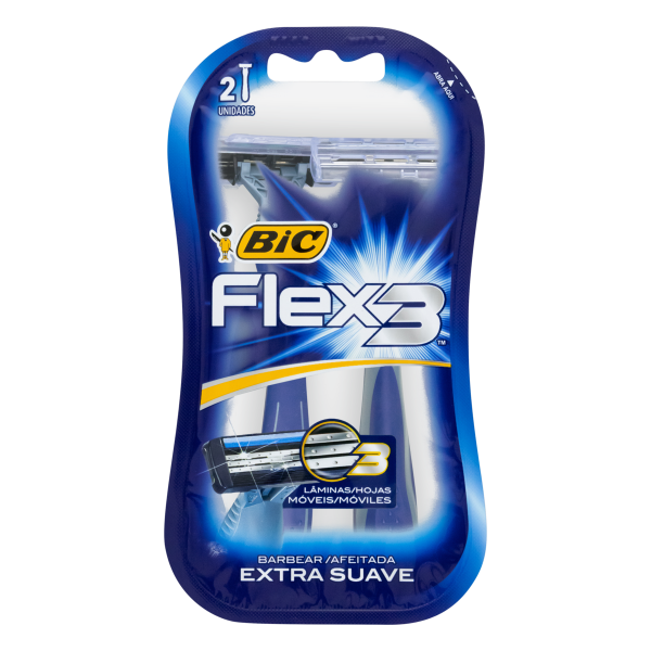 Aparelho de Barbear Bic Flex 3 Azul  C/2