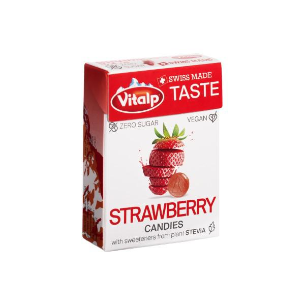 Bala Sem Açúcar Vitalp De Morango 25g