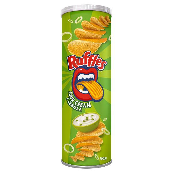 Batata Snack Ruffles Sour Cream Cebola Tubo 100g
