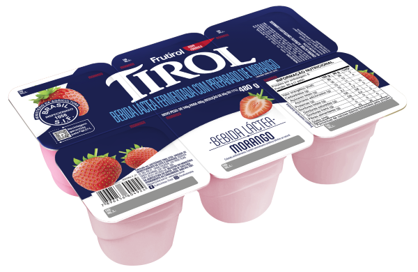 Bebida Láctea Tirol Morango Bandeja 480g