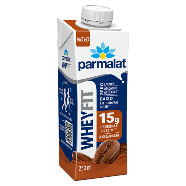 Bebida Whey Fit 15g Proteína Cappuccino Parmalat 250ml