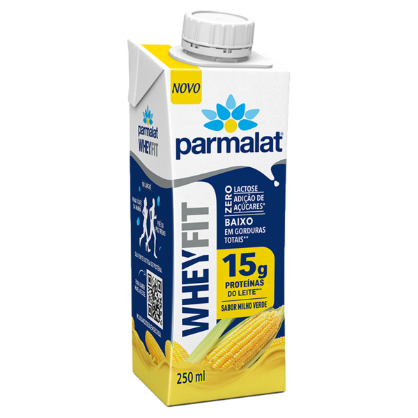 Bebida Whey Fit 15g Proteína Milho Verde Parmalat 250ml