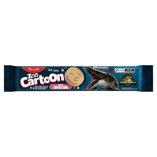 Biscoito Parati Zoo Cartoon Jurassic Napolitano 85g