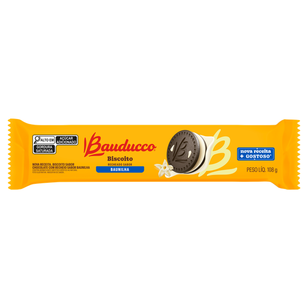 Biscoito Recheado Baunilha Bauducco 108g