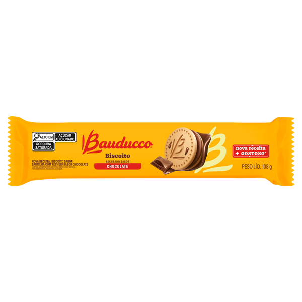 Biscoito Recheado Chocolate Bauducco 108g