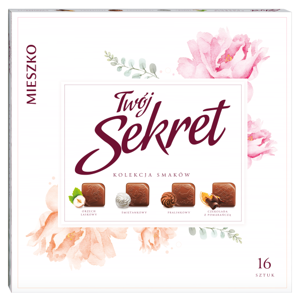 Caixa de Bombons Recheados e Sortidos Sekret Mieszko 106g (Importação Brasão)
