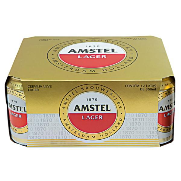 Cerveja Amstel Lager Lata 350ml Cx 12und