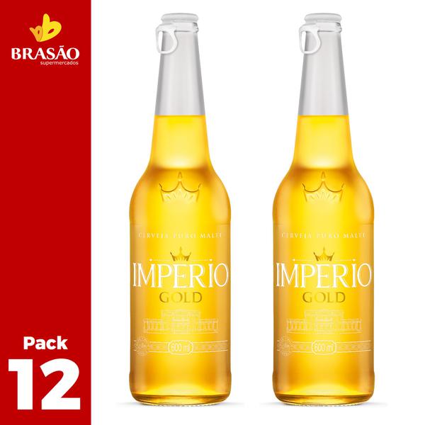 Cerveja Imperio Gold 600ml Casco Descartavel Pack C/12 Unds