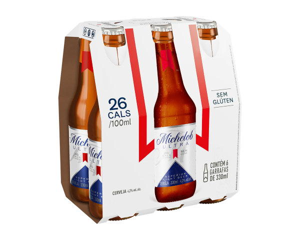 Cerveja Sem Glúten Michelob Ultra Long Neck 330ml Pack C/6 Unds (Menos Calorias)