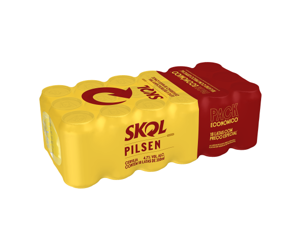 Cerveja Skol Pilsen Lata 350ml C/18