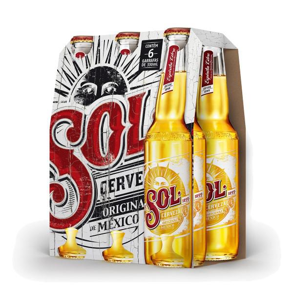 Cerveja Sol Beer Long Neck 330ml Pack c/6