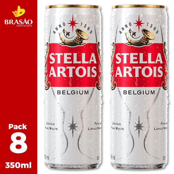 Cerveja Stella Artois Lata 350ml Pack com 8 Latas