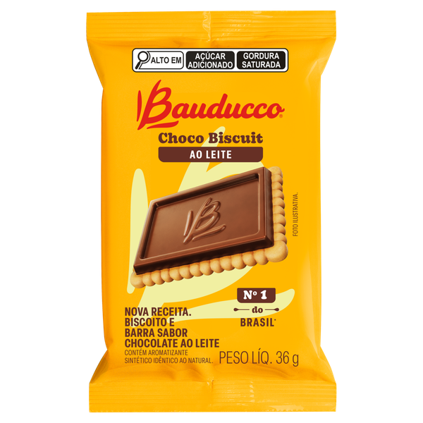 Chocolate Bauducco Biscuit Ao Leite 36g