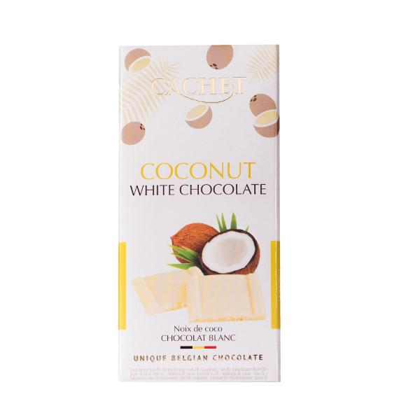 Chocolate Branco Belga Com Coco Cachet 100g