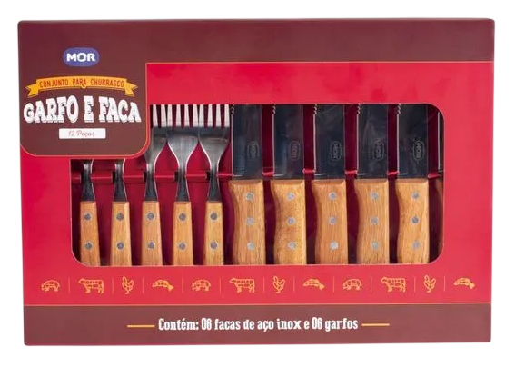 Conjunto Churrasco Jumbo Mor 12 Peças
