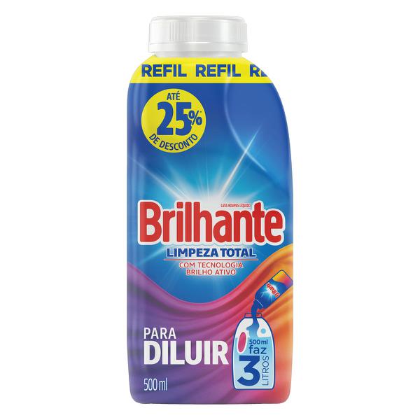 Detergente Liq Concentrado  Brilhante 500ml
