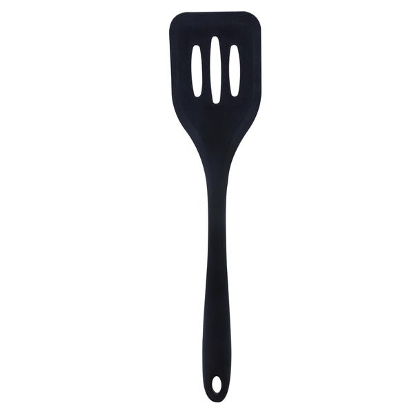 Espatula De Silicone Vazada Preto Sn1738p