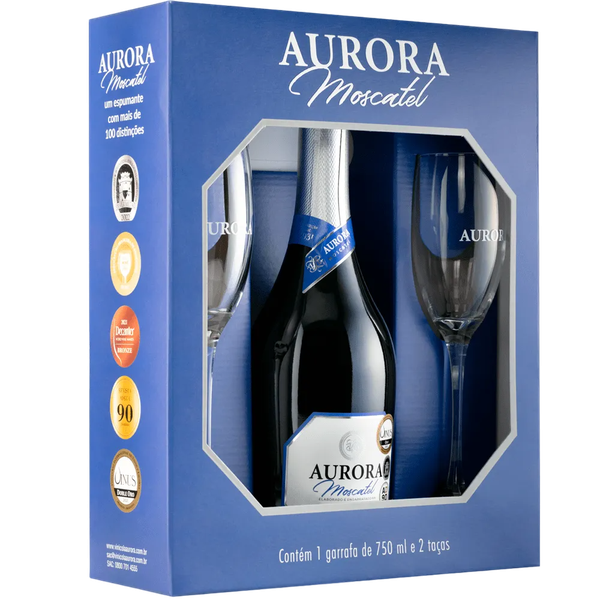 Espumante Moscatel Aurora+2 Taças 750ml