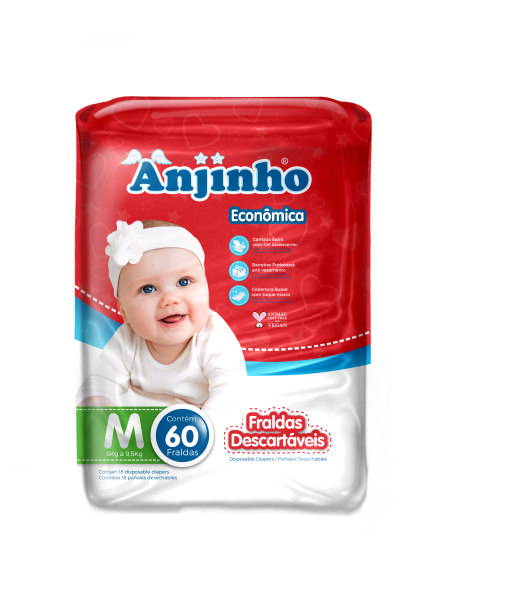 Fralda Anjinho Economica m C/54 Und