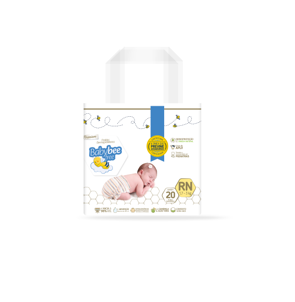 Fralda Baby Bee Dermoproteção Rn C/20